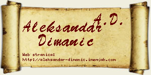 Aleksandar Dimanić vizit kartica